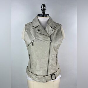 💚 3000. Moto Style Faux Leather Belted Vest